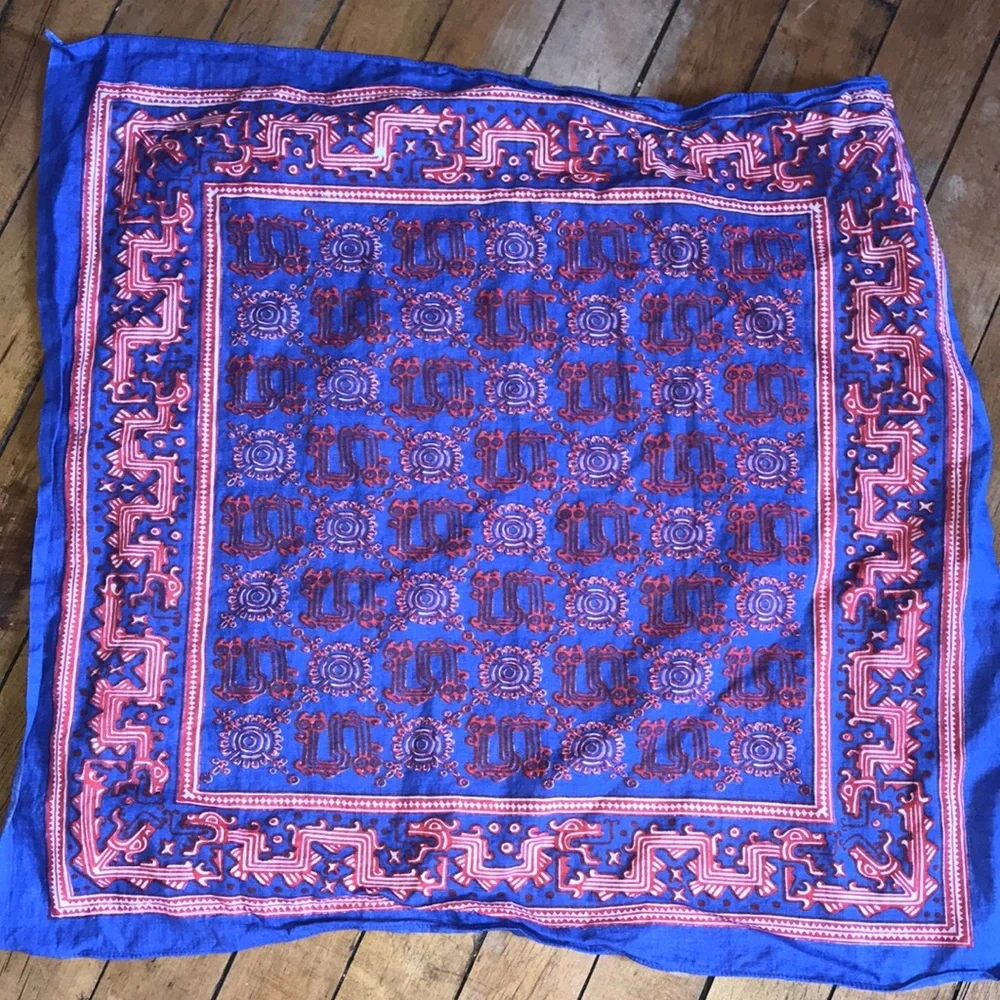 Blue and‎ Pink Patterned Scarf